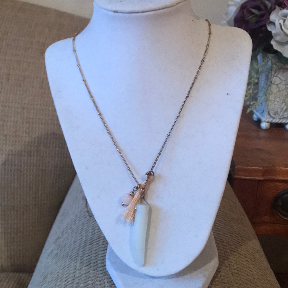 Long Seafoam/Baby Pink Necklace